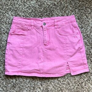 Pink Denim Skort